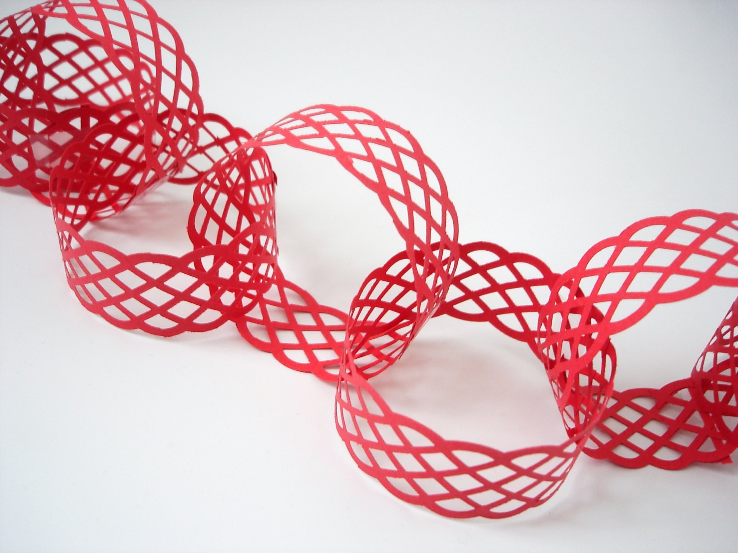 Valentine Red Lattice Chain Garland Kit - 5 ft - wedding, showers, birthday party, holidays - NoG5