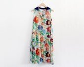 Vintage Floral Resort Dress / A-Line Tank Dress