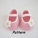 Instant Download to PDF Crochet PATTERN: Basic Mary Jane Baby Shoes with Posies