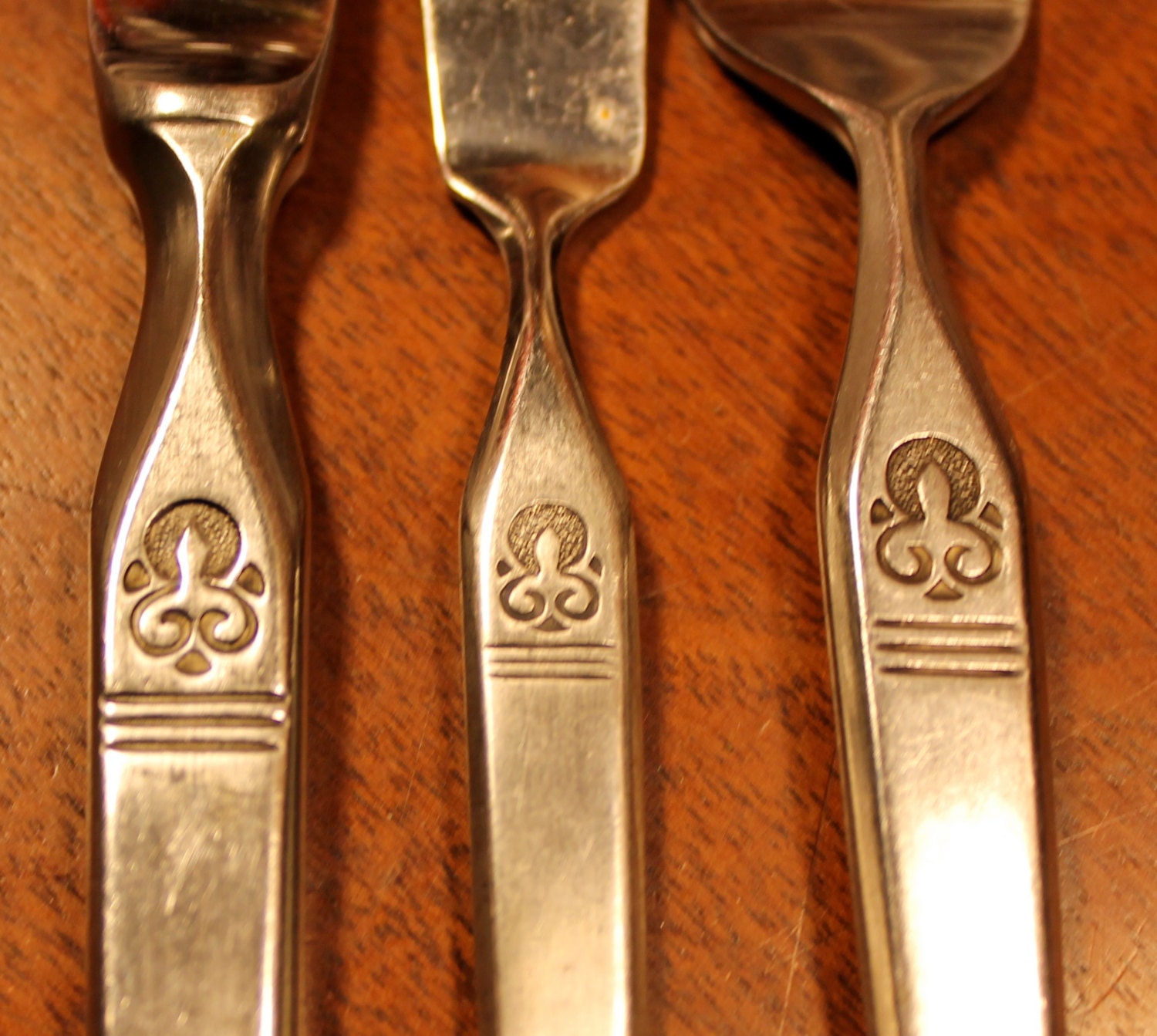 Vintage Stainless Steel Flatware with embossed by AtomicHoliday