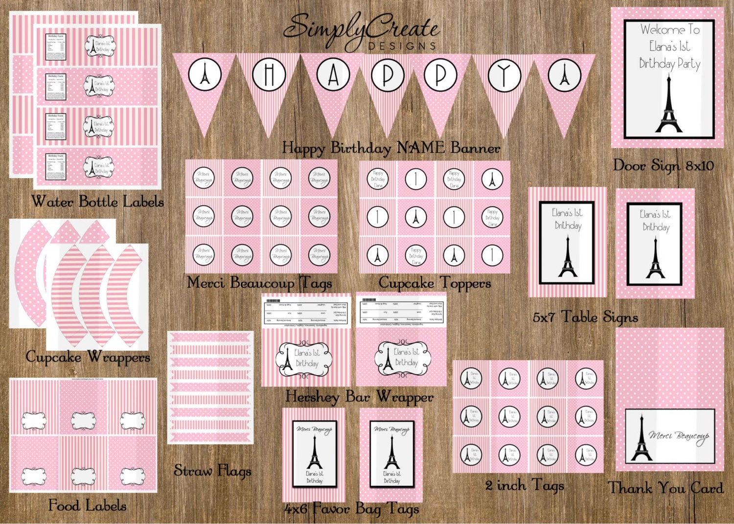 Paris Printable Party Package DIGITAL Paris Birthday Package Il_170x135