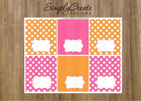 Printable Food Labels Summer Spring Beach Food Labels 8.5x11 Jpeg DIGITAL File Il_570xn