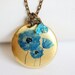 Poppy Love,Brass locket,Blue Poppy Flower,Something Blue ,Bridesmaid Necklace,Wedding Necklace