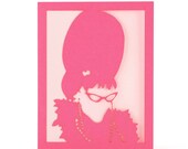 Baltimore Hon - Pink - Cut Paper Greeting Card