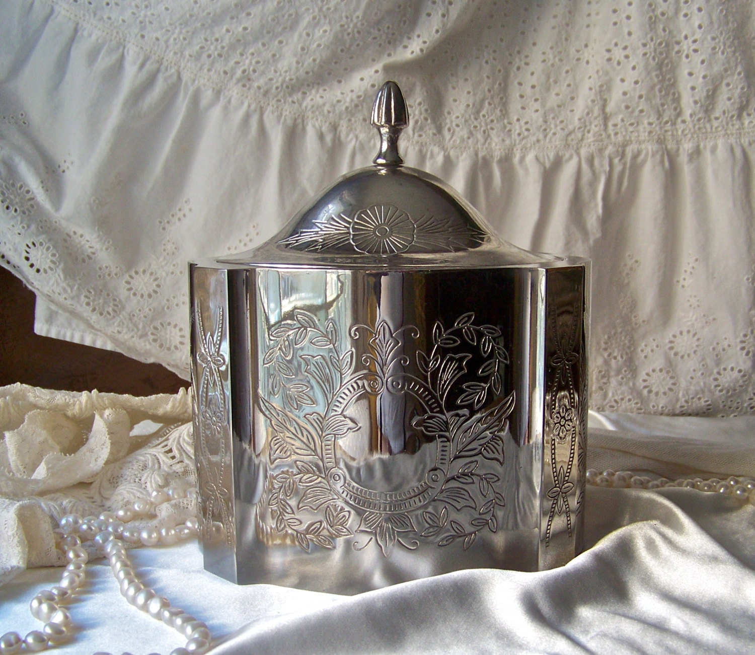 Vintage Jewelry Box Silver Plate
