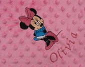 PERSONALIZED Minky GIRL MOUSe Lovey Blanket - Security Blanket
