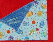 PERSONALIZED MINKY LOVEY  Blanket - Googlie Friends