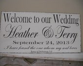 Wedding Sign, Welcome to Our wedding, Personalized with names and Date..wedding day, Greeting wedding sign..