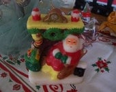Vintage Santa by the Fireplace Candle Gurley Capri