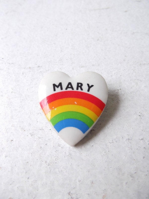 Vintage Rainbow Heart Pin "Mary"