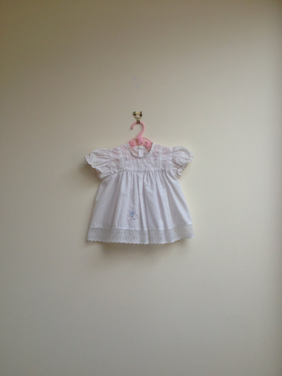maude wilson vintage embroidered baby dress : size 0-6 months