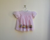 a day at the farm vintage pink baby dress : size 0/12months