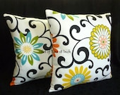 Decorative Throw Pillows - Set of Two 18 Inch -  Waverly Pom Pom Play Confetti