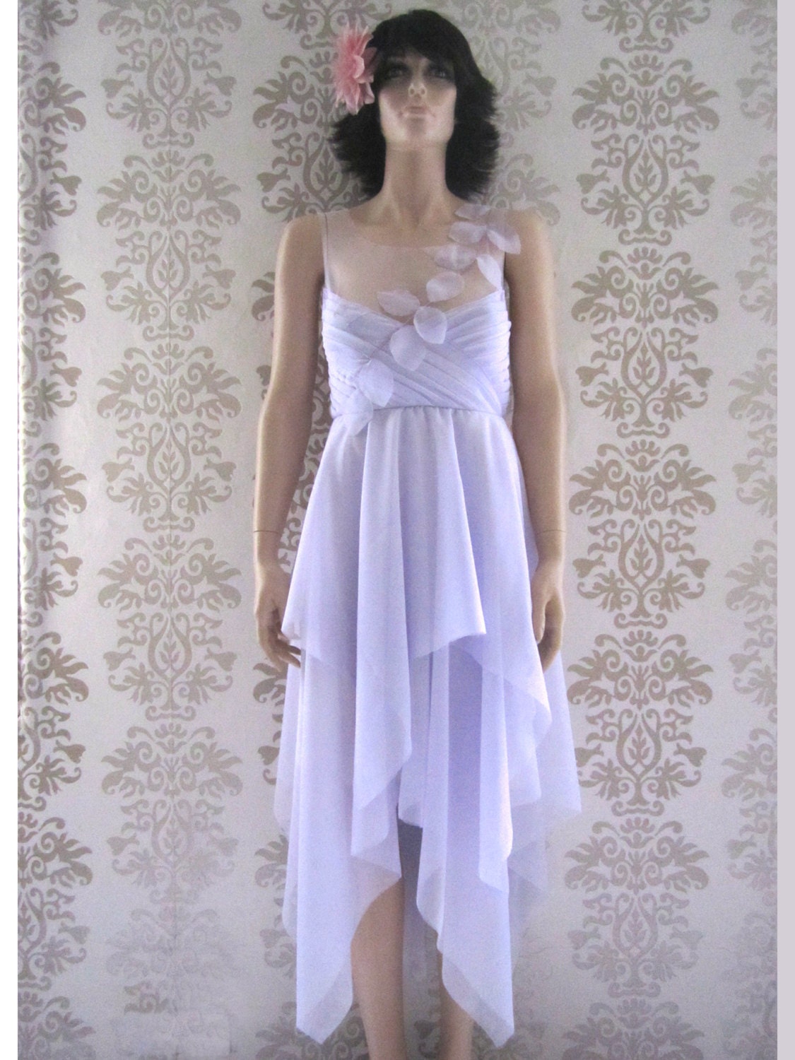Long Chiffon Prom Dress Evening Cocktail Wedding Party Bridesmaid Dress : PAULINA Lilac Chiffon Dress Custom Size