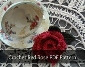 PDF Crochet Pattern - Red Rose Brooch - crocheted jewelry - crocheted rose pattern - instant download - sell what you make
