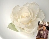 Downton Abbey-Inspired Ivory Fabric Flower Corsage