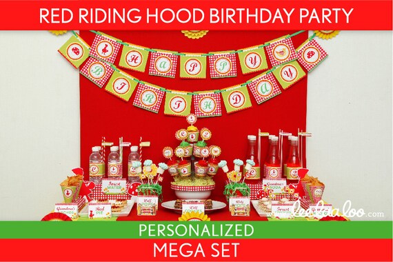Red Riding Hood Birthday Party Package Collection Set Mega Personalized Printable // Red Riding Hood - B37Pz2 Il_570xn