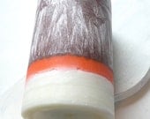 Rustic Fig Pomander Layered Palm Wax Pillar Candle, 6 x 4 Inches