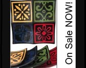 Ceramic Abstract Serving Plate with 4 Salad Plates on SALE Now