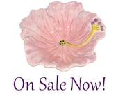 Ceramic Dessert Bowl or Soap Dish or Candle Holder - Hibiscus Flower on SALE Now