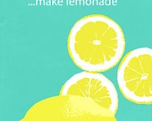 Lemons Lemonade Life Quote Typography Words Positivity  - 8 x 10 art print by Dawn Smith