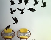 Flock of flying pigeons or doves - Wall decals vinyl stickers
