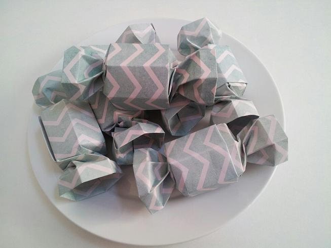 Chevron Stripes Origami Candy Box Set of 6