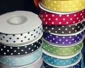 7/8" Polka Dot Grosgrain Ribbon for Hair Accessories, decorating, sewing, crafts, scrap booking