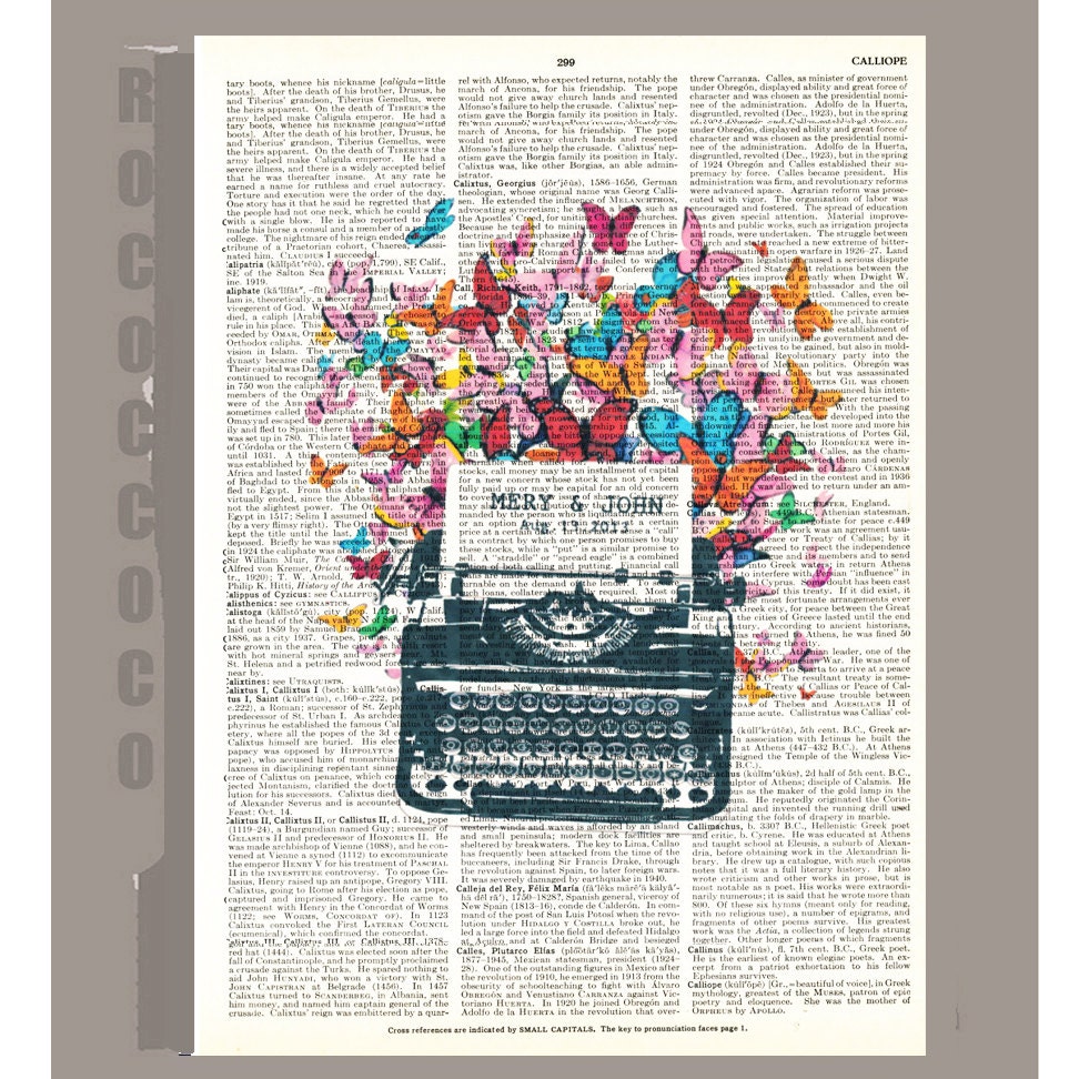 Mr and Mrs - ORIGINAL personalized ARTWORK  printed on Vintage Dictionary page 8x10 - Typewriter, words, pop art, wedding, anniversary