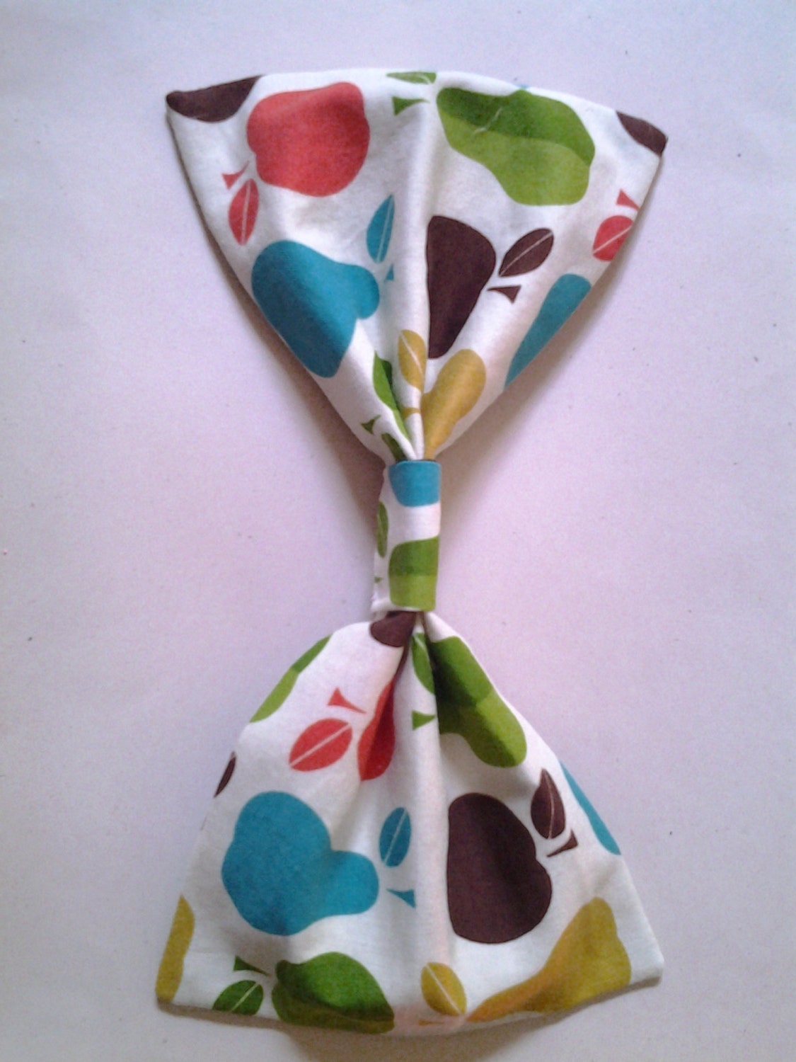 Large Bow with Apple and Pear Print