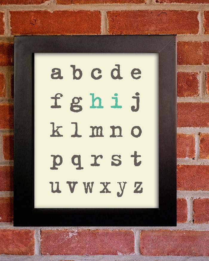 Alphabet (hello) Entryway Print.  8x10 Inspiring Photographic Print.