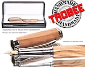 Unique and rare fine wood fountain pen. Professionally custom made by hand on a lathe