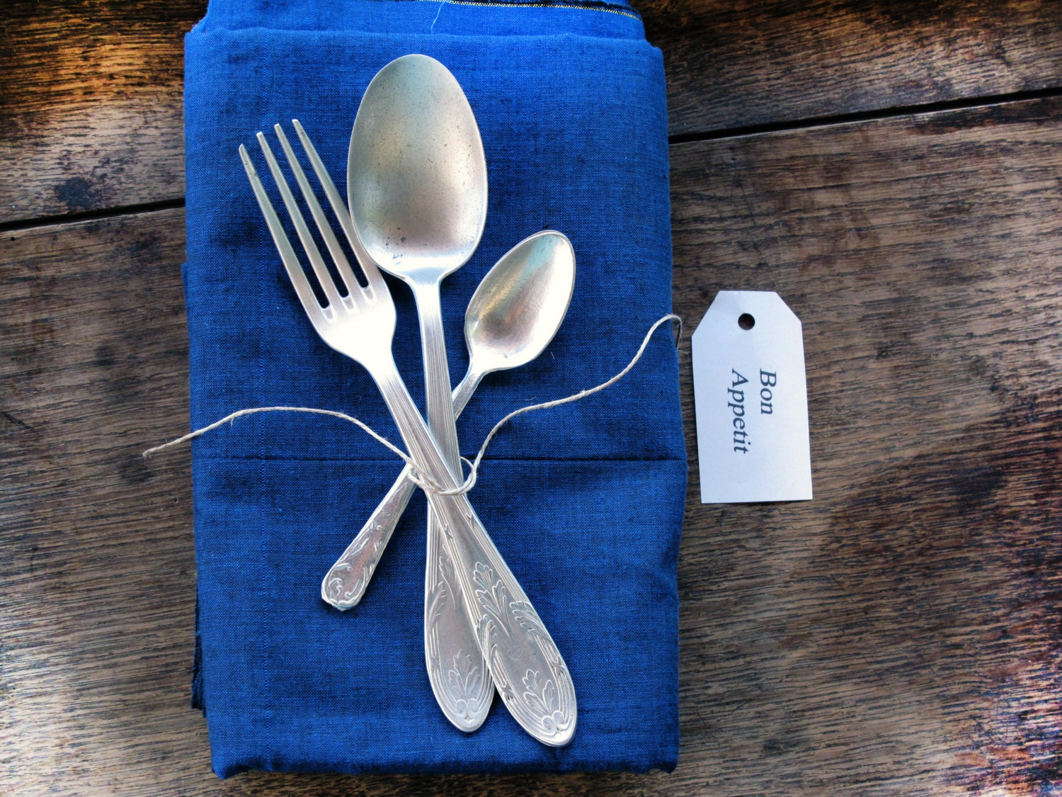 Antique French mixed aluminium flatware set, for photo's blog, homecor or table
