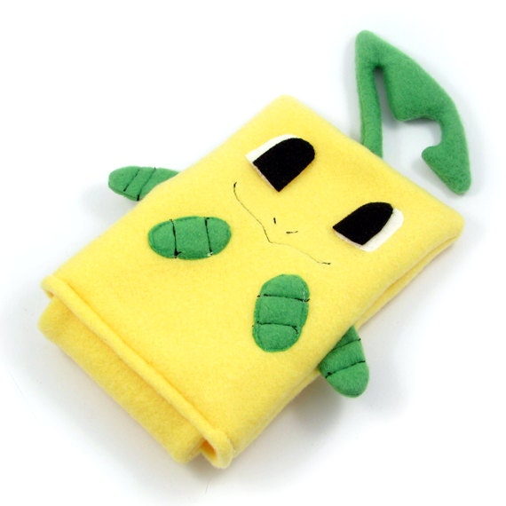 Bayleef Pokemon Nintendo DS case pouch fleece camera carrying case 3DS / DSi / DS Lite / PSP holder