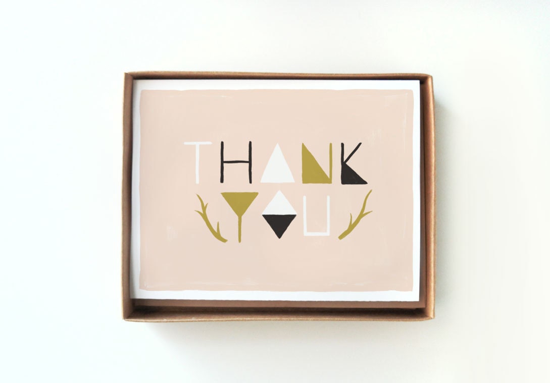 Geometric Thank You Card 10pcs