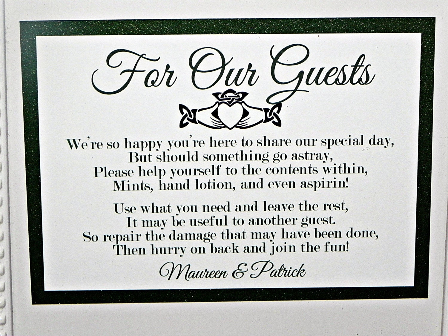 PRINTABLE SIGN/ Wedding Bathroom Basket Sign, Claddagh