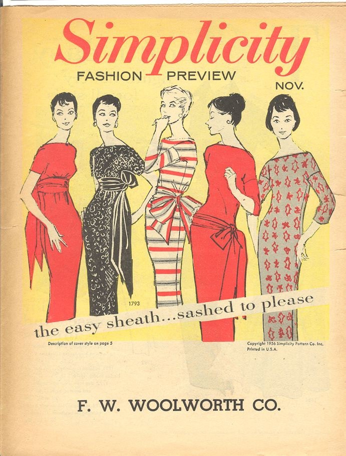 Eight Pattern Preview Publications for the 1950s, Mostly Simplicity Fashions