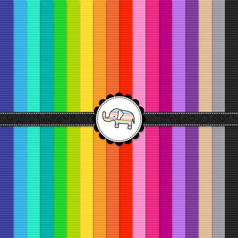 Digital Paper Pack - Plain Stripe Digital Papers Bright - Personal and Commercial - Instant Delivery