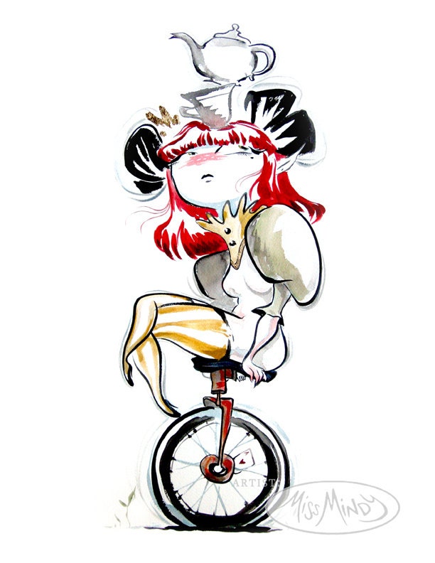 Maddy's Unimpressed (Hand-Embellished Print) by Miss Mindy
