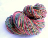 Wool and Nylon Sock Yarn 100g, fingering yarn, Bluefaced Leicester, blue, green, orange, yellow