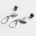 Red jasper stone earrings in sterling silver, leaf earrings
