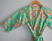 Bridesmaid's Robe. Kimono Robe. Dressing Gown. Bathrobe. Robe. Jade.  Knee Length.