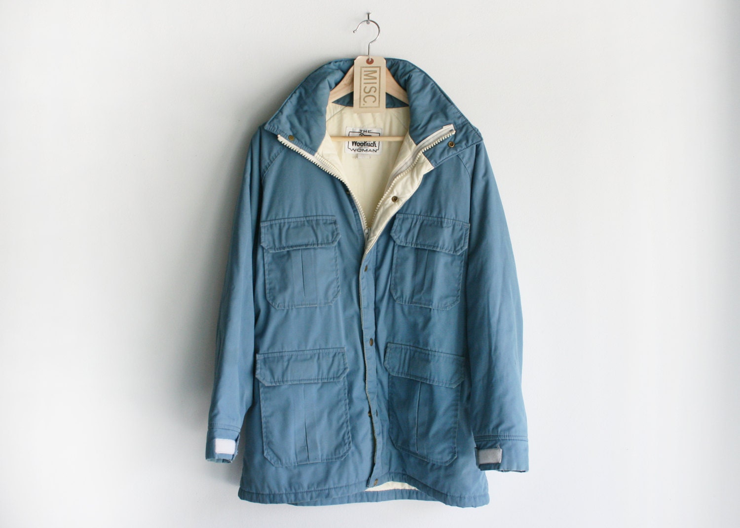 50% OFF SALE - Vintage Woolrich Woman Bright Blue Light Down Winter Jacket