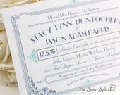 Art Deco Printable Wedding Invitation - The Great Gatsby Collection