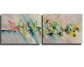 Original painting Abstract Modern Contemporary Fine Art - New Beginning - 18 x 48 - Artist Skye Taylor