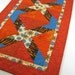 Quilted Table Runner Complementary Orange and Blue Colors