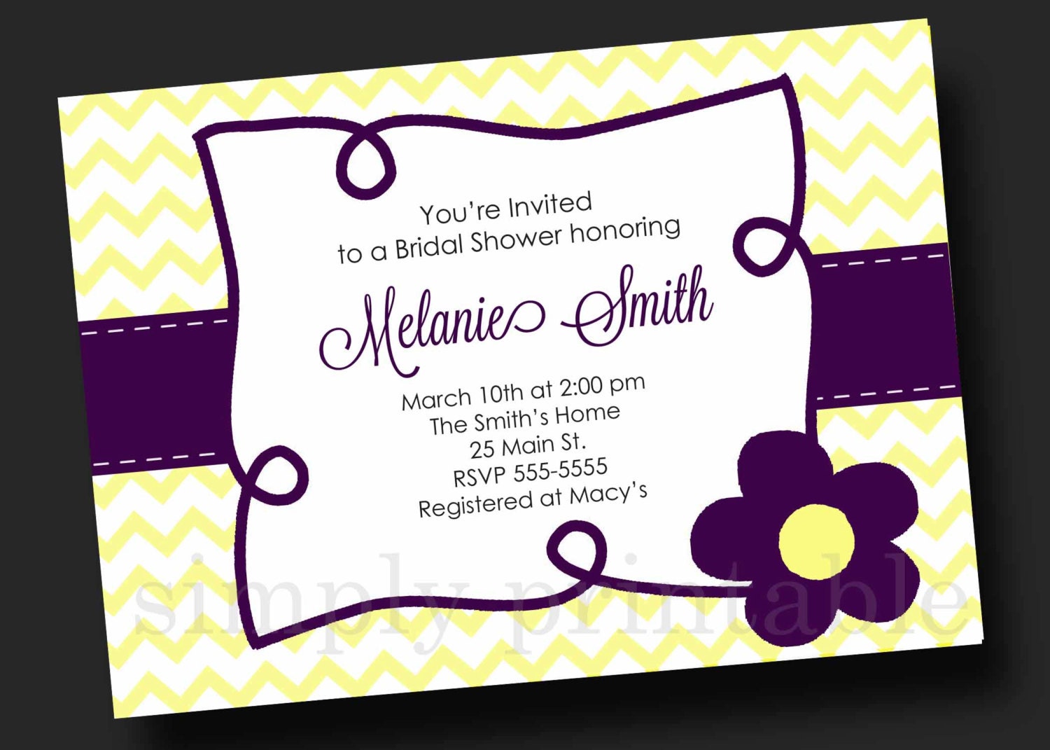 Chevron Flower Bridal Shower Purple Yellow Il_570xn