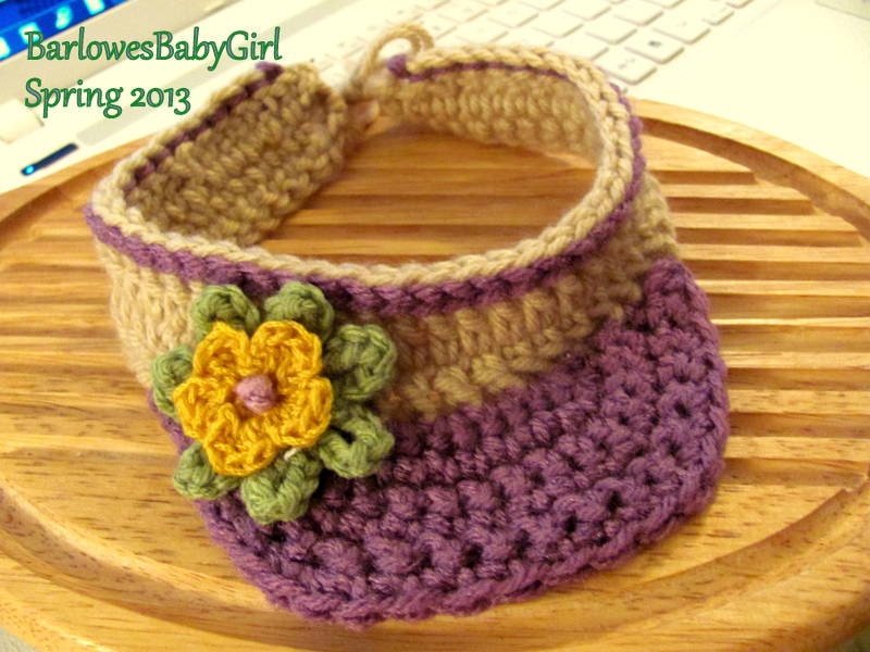 Buggs -  NEW Crochet Girl's Orchard Plum and Tan Visor and Sandals with Flower Accents