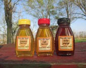 Raw Honey Sampler - Tulip Poplar, Summer, and Fall Honey - Three 8 ounce bottles