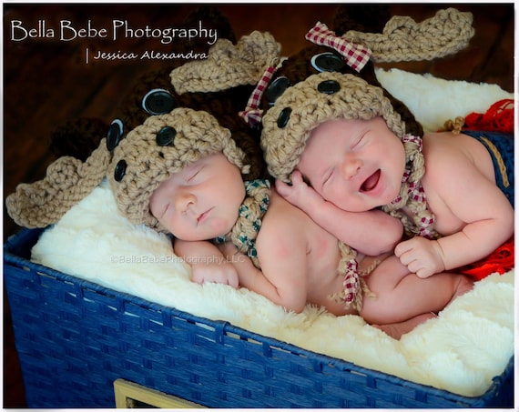 Moose Tracks -Newborn/Baby Moose Hat - Made to Order